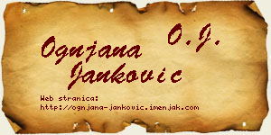 Ognjana Janković vizit kartica